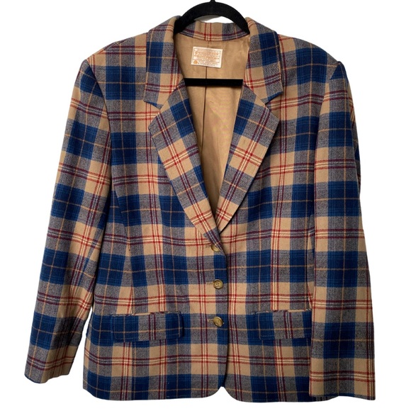 Pendleton Jackets & Blazers - Vintage 70s Women’s Pendleton Plaid Blazer